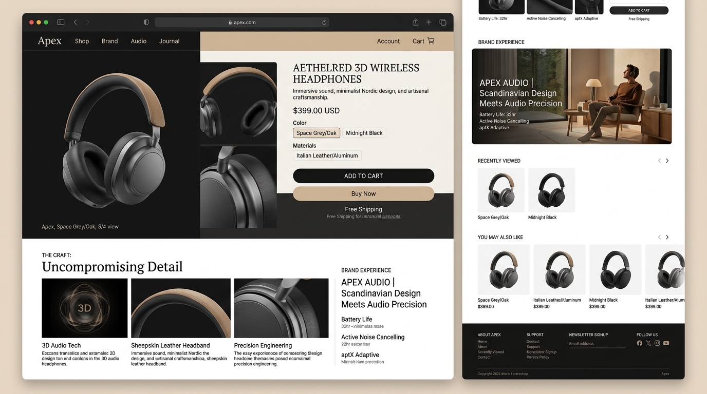 Apex Luxury Commerce Store UI